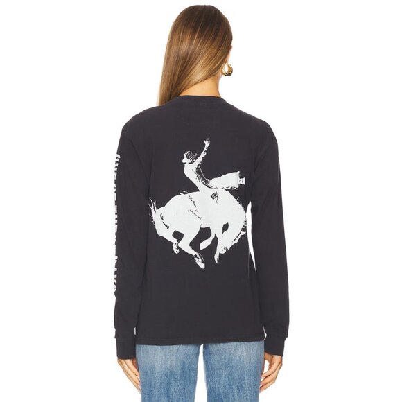 ONE OF THESE DAYS Fallin Rain Long Sleeve T-Shirt in Washed Black Small Womens T - Picture 2 of 16